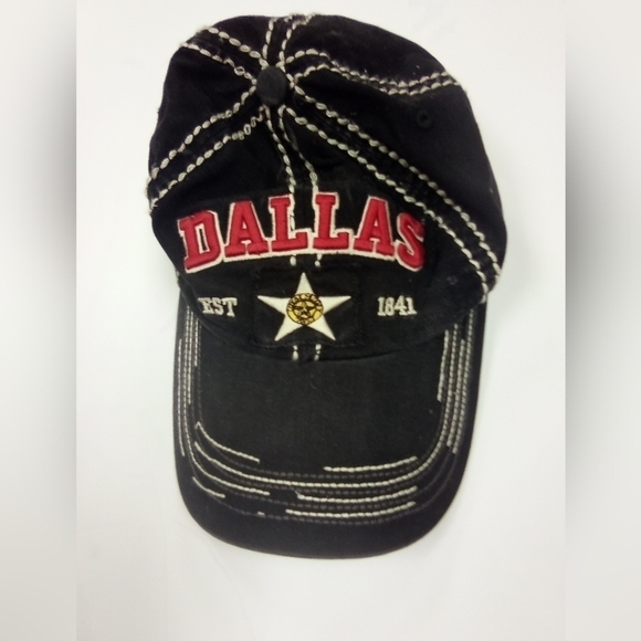 Men's Dallas Texas Black Baseball Cap Hat Adjustable Trucker - Picture 1 of 4